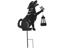 Farol Solar De Jardín Con Forma De Perro, Estatua Decorativa De Metal, Iluminación Led Para Exteriores, Balcón, Césped Y