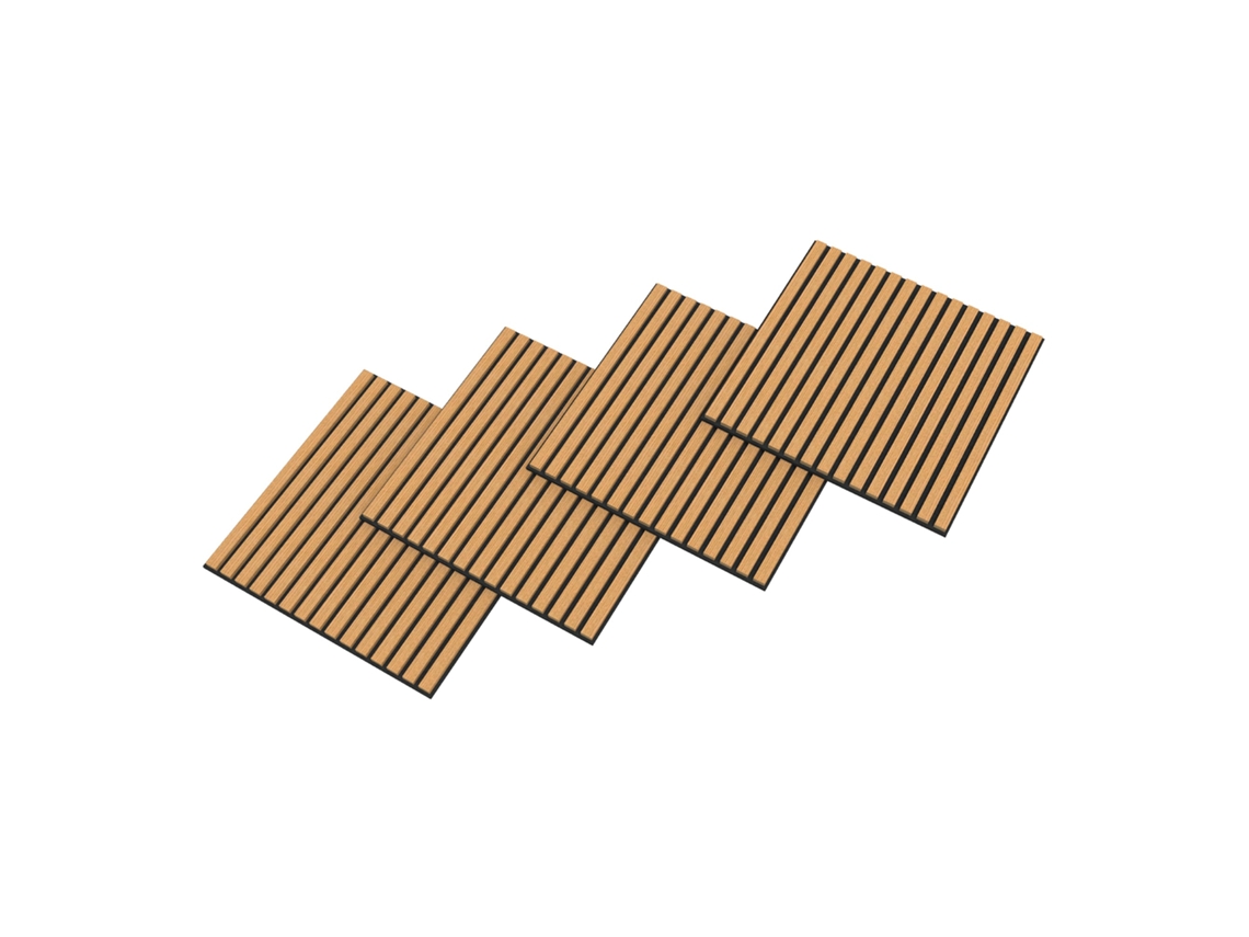 Conjunto de 16 paneles acústicos Vang 3D, 5,76 m², lamas lineales - Neu.holz roble oscuro