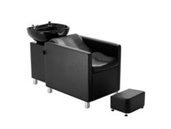 Sillón de peluquería con lavabo de cerámica y reposapiés reforzado - Tekmaquinas