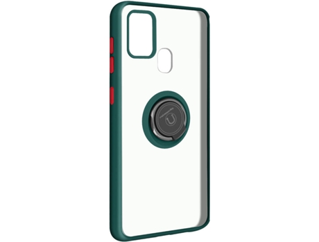 Carcasa y Soporte Samsung Galaxy A21s AVIZAR Función de soporte de Anillo de Metal Verde