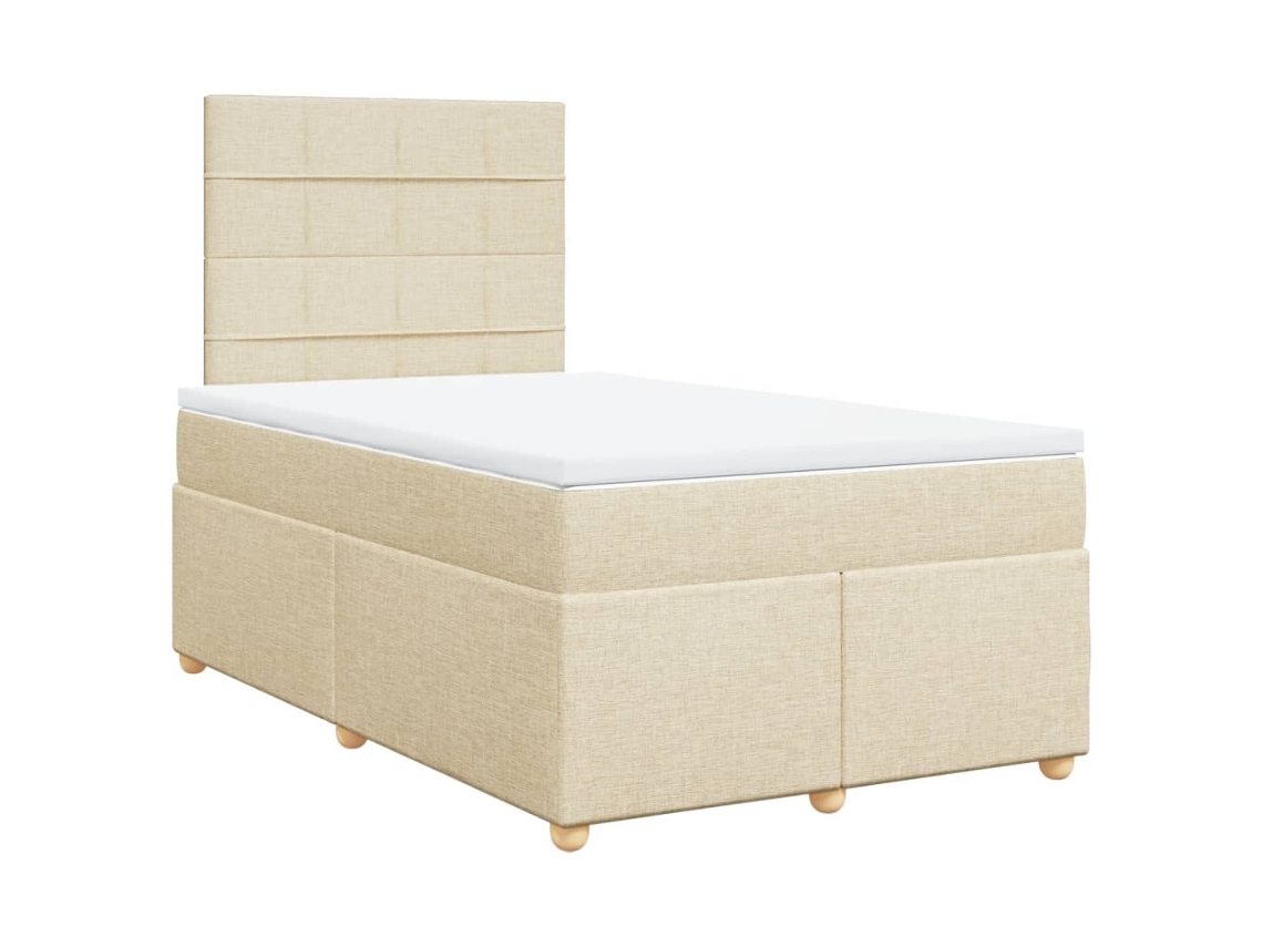 Maison Exclusive - Cama Box Spring Con Colchón Tela Color Crema 120x200 Cm