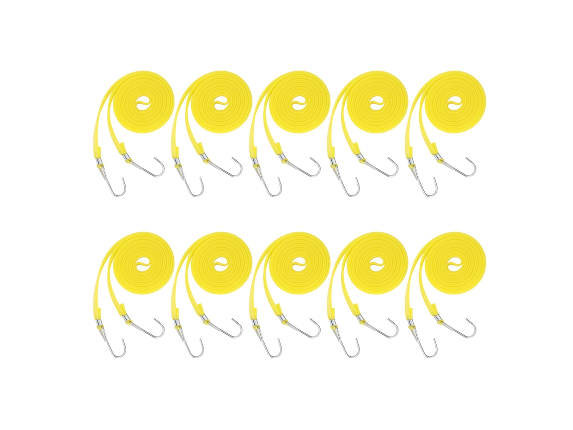 10 Cuerdas Elásticas Pep De 2 Cm Y 2,5 M Con Gancho Para Transporte Al Aire Libre, Duraderas.