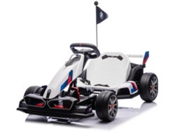 Bmw Gokart Eléctrico Para Niños - 5 A 12 Años - Función De Derrape - Blanco