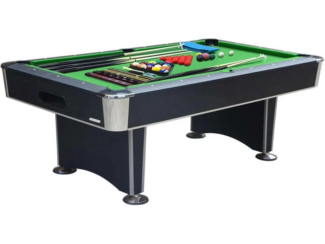DEVESSPORT Mesa de Billar Atlanta Semiprofesional con Retorno de Bolas y Accesorios Incluidos con Tapa