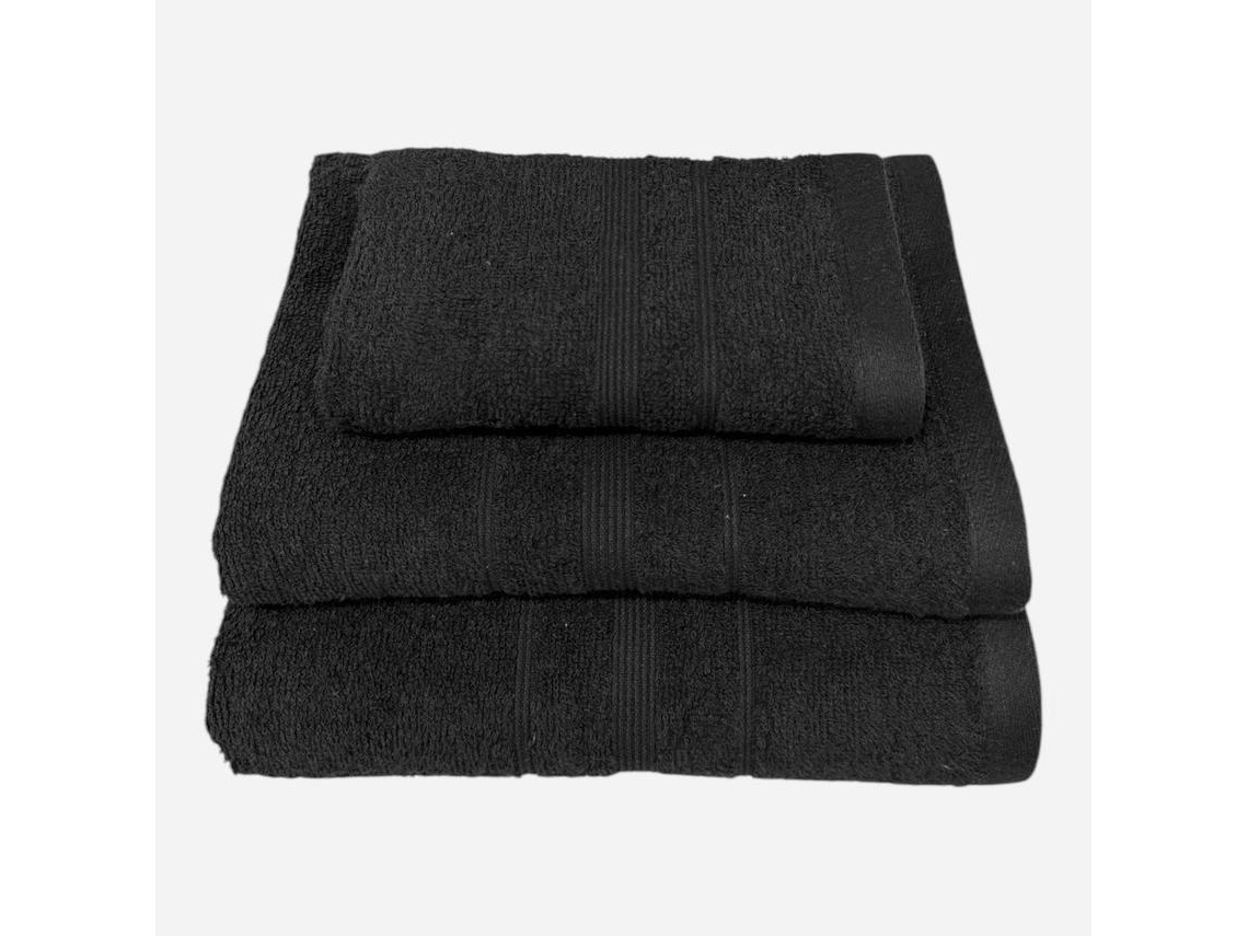 Pack de 3 Toallas de Baño ONIRICA Ibiza (450gr - Negro)
