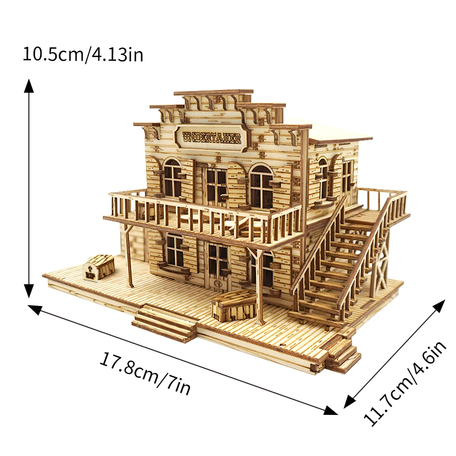 Rompecabezas 3d De Una Cabaña En Un Oasis Del Desierto, Una Maqueta De Madera Para Unas Vacaciones En Plena Naturaleza.