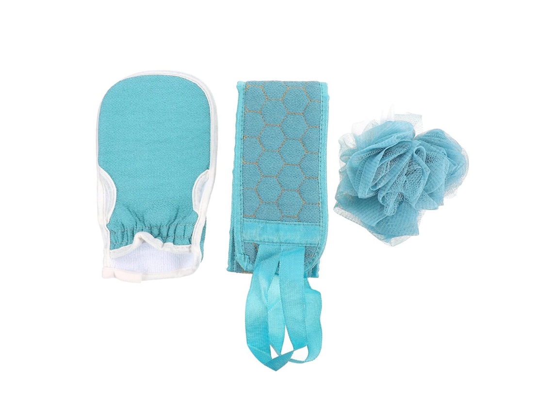 Guantes De Baño Dobles, Toalla De Baño Sin Semillas, Con Función De Masaje De Espalda, Verde, Con Anillo.