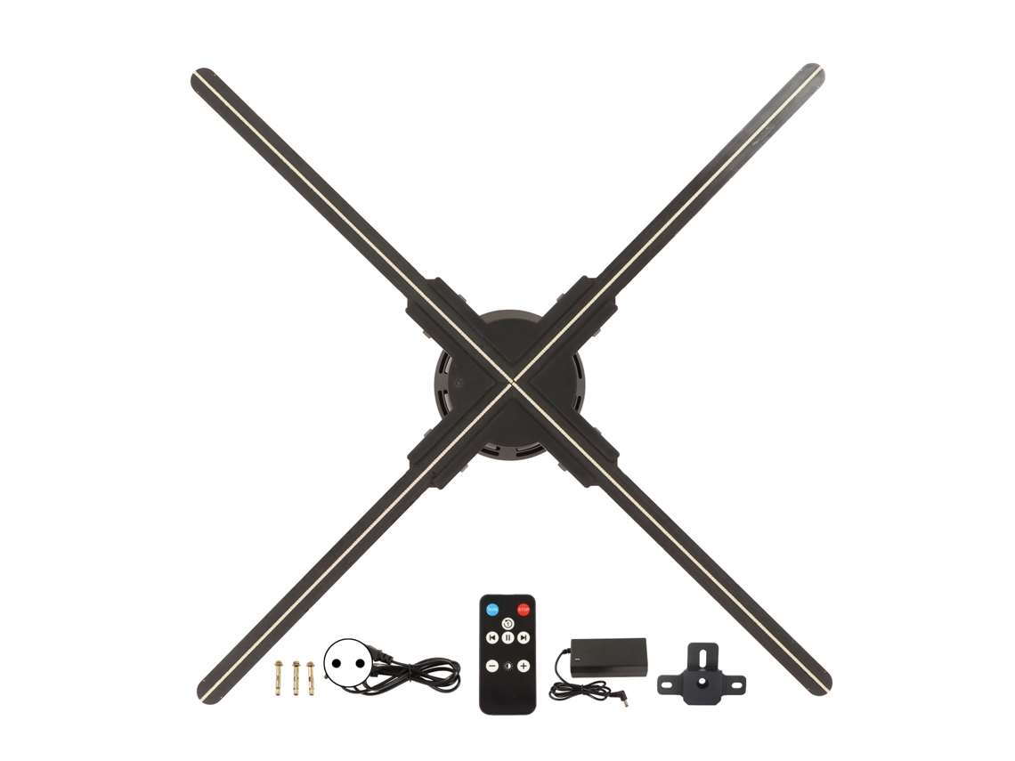 Proyector Holográfico 3d De 520 X 520 Mm, 624 Led, Wifi Inteligente, 2k, Hd, Compatible Con Aplicaciones Móviles, Pantalla Holográfica 3d, Enchufe De