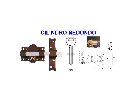 Avl cerrojo cs-182ll70 pintado cilindro redondo 70 mm