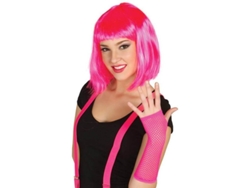 Guantes DISFRAZZES Guante De Rejilla Fucsia Neón De Punky (Talla: Talla Universal)