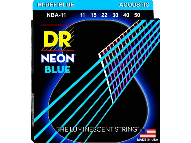 Juego de Cuerdas Guitarra Acústica K3 Luminescent Neon Blue (.11- .15-.22-.30-.40-.50 - Bronce)