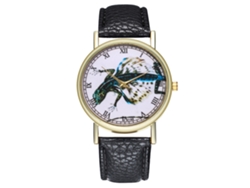 Reloj Unisex Informal De Moda Con Correa De Cuero Y Movimiento De Cuarzo Negro.