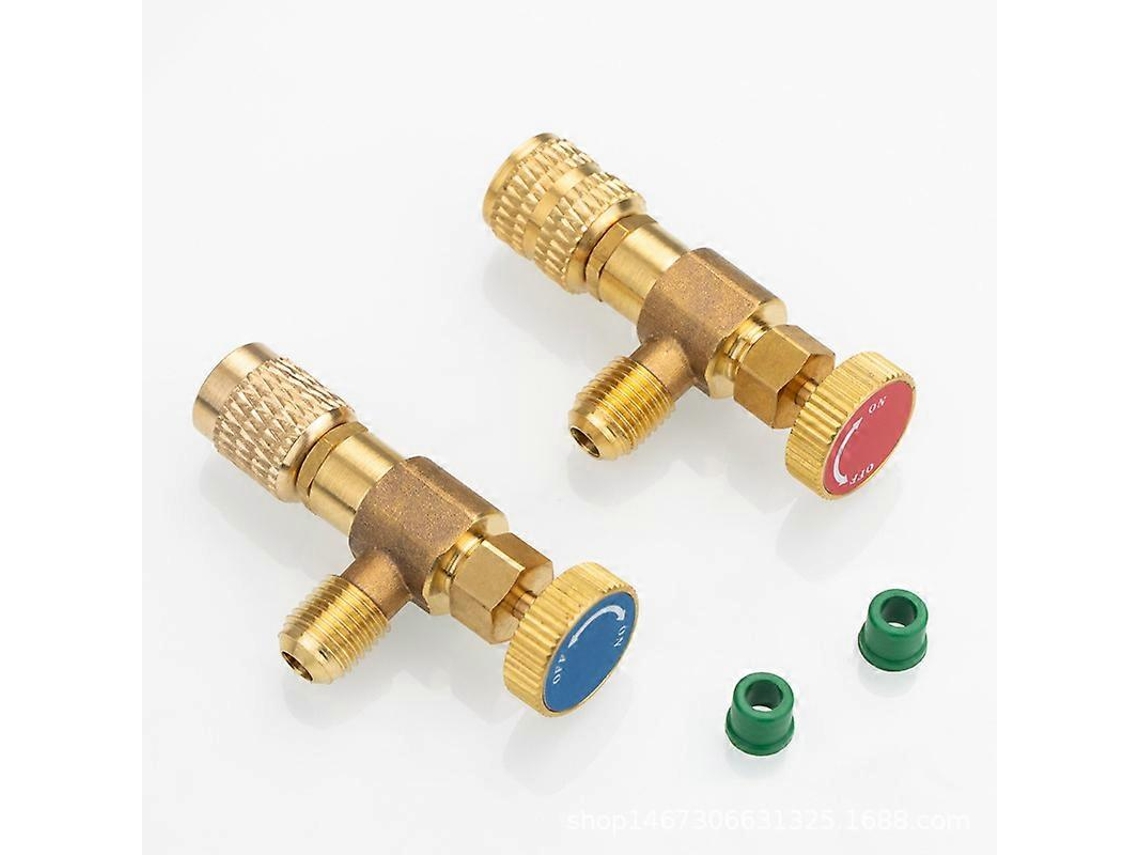 2 Adaptadores De Valvula De Refrigerante R410a R22 Herramienta De Aire Acondicionado 1/4" Seguro Para Hogar