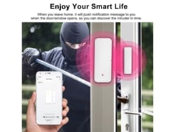 2026-sensor De Puerta Wifi Con Control App Tuya, Alarma De Seguridad Magnética Inalámbrica Compatible Con Alexa Y Ifttt