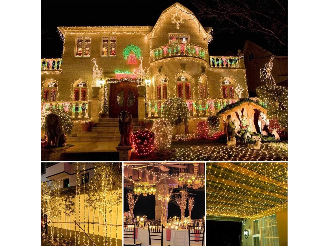 Guirnalda De Luces Led De 20 M Y 200 Luces Para Carnaval, Bodas, Exteriores, Jardines E Iluminación Interior Árboles Luz Blanca Cálida.