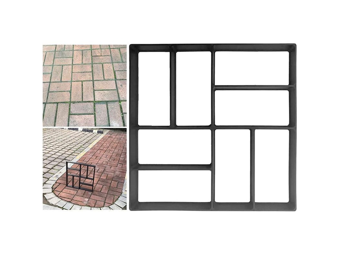 2026altiro-molde Para Pavimentar Jardines, Moldes De Cemento Reutilizables, Diseño De Piedra, Bricolaje (40x40x4cm)