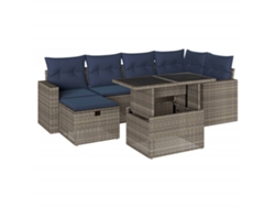 Maison Exclusive - Conjunto De Sofá De Jardín De 7 Piezas Con Cojines, Poliratán Gris