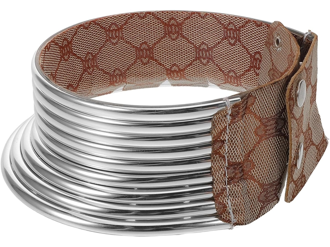 Gargantilla larga de estilo punk africano, ajustable, gruesa, tribal y gótica para mujer.