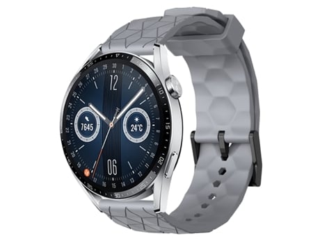Correa de reloj inteligente para Huawei Watch GT3 46 mm 22 mm Patrón de fútbol Correa de reloj de silicona de color sólido (gris)