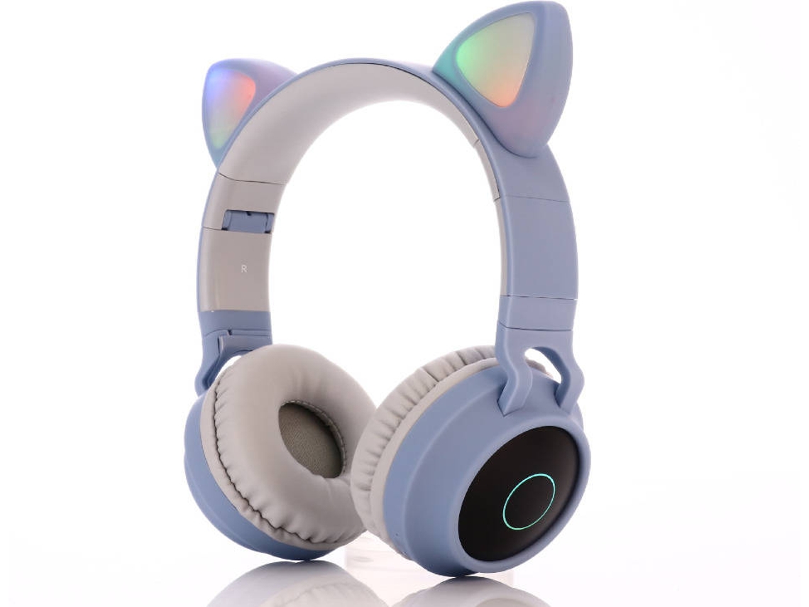 Auriculares Bluetooth GETEK BT028C (Over Ear - Micrófono - Azul)
