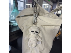 Colgante de peluche de madera para Halloween, cadena de cuentas de momia, 2 piezas Chennnls (aprox. 14 cm)