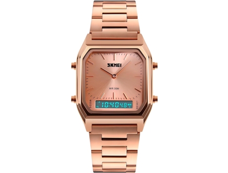 VEANXIN Reloj de pulsera impermeable LED Multitime Cronógrafo Relojes de acero inoxidable-Plata