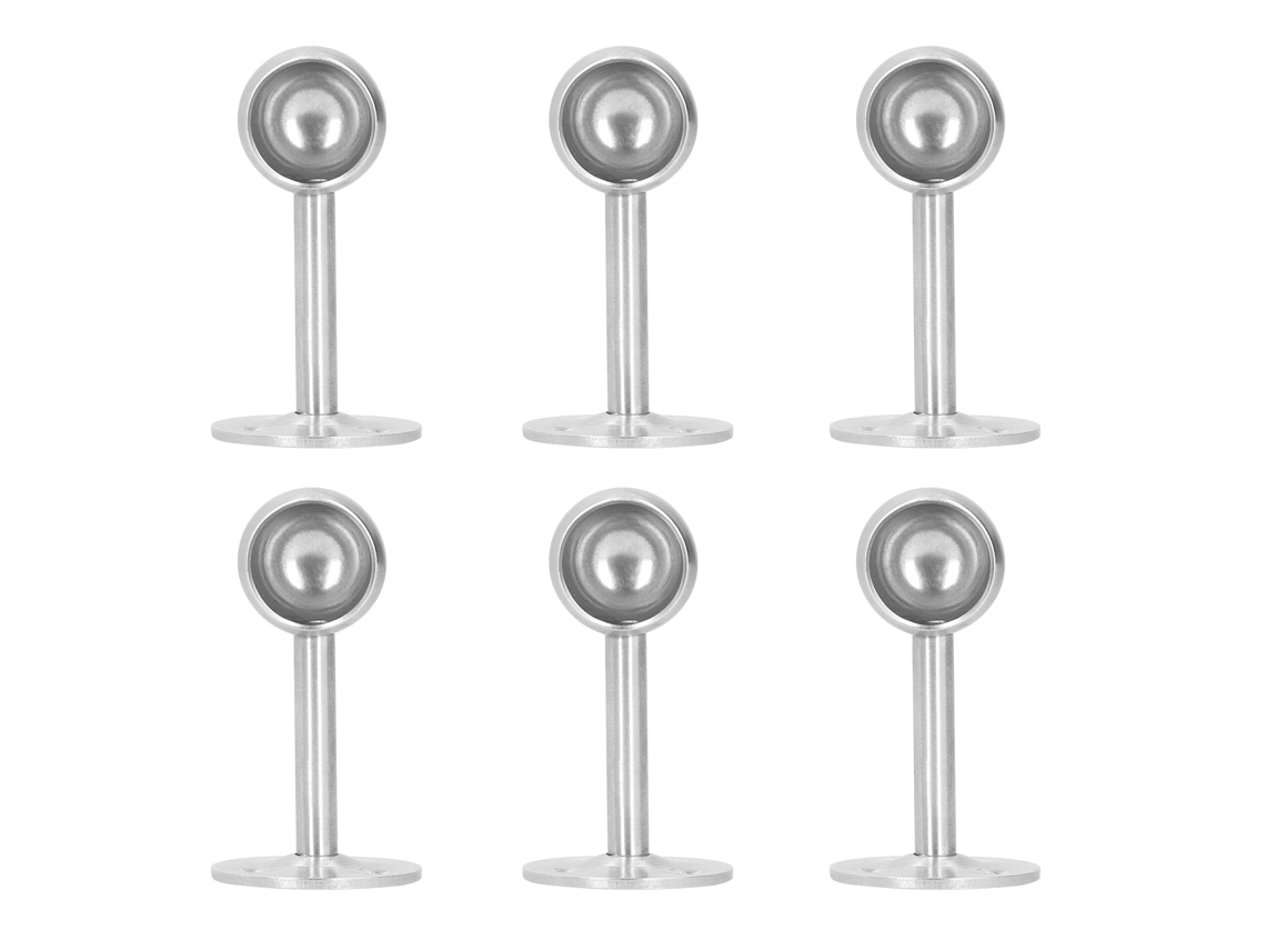 6 Soportes De Acero Inoxidable Para Barra De Cortina/armario Con Base De Brida De 22 Mm