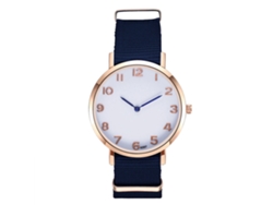 Reloj Analógico De Cuarzo Con Correa De Nylon Para Mujer Y Hombre Azul Real