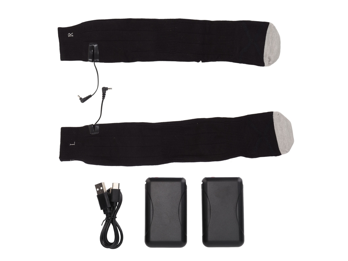 Calcetines calefactables eléctricos de algodón puro, 3 modos, recargables por USB para hombre y mujer, con pilas para invierno.