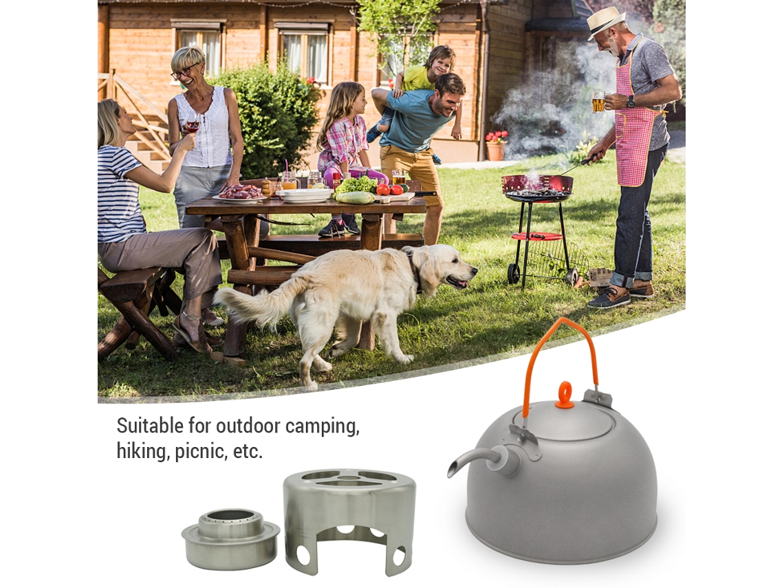 Hervidor De Agua De 0,5 L Con Boquilla Para Café Y Hornillo De Alcohol De Acero Inoxidable Para Acampada Al Aire Libre.