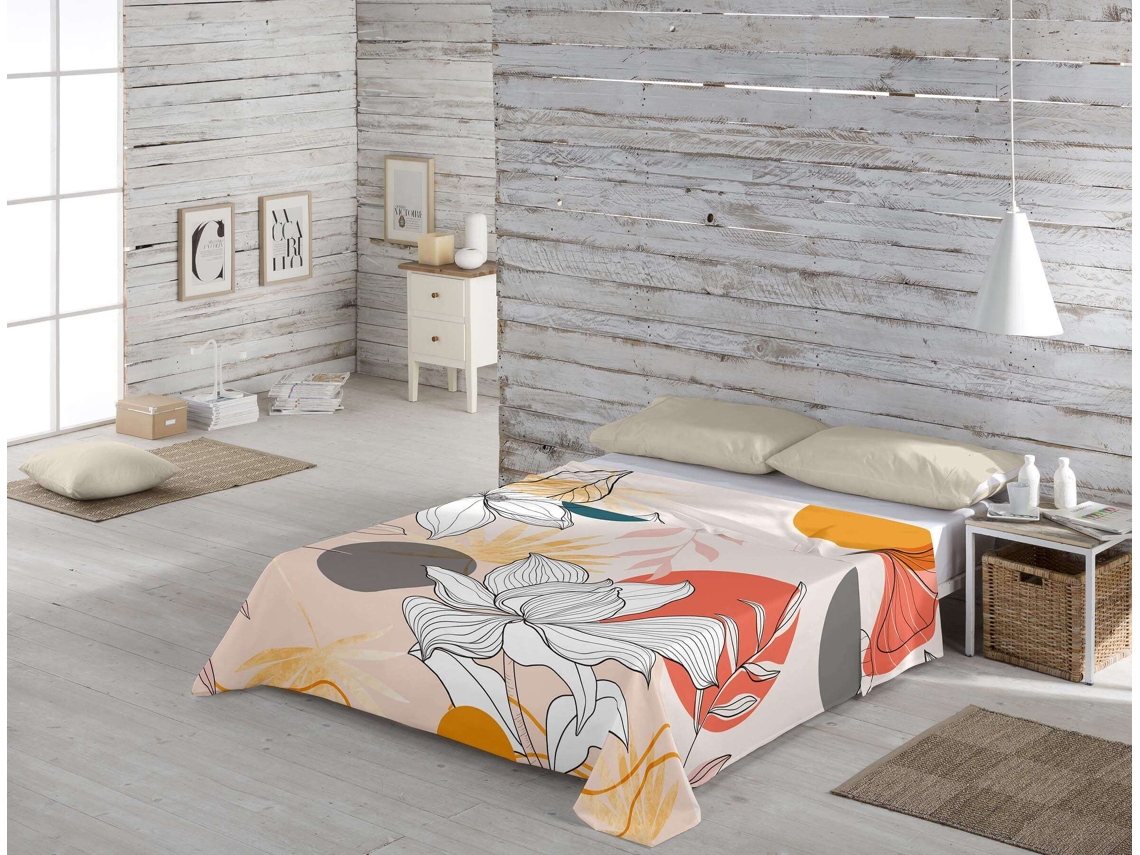 Sábana Encimera Con Funda De Almohada Cama 180 Algodón Extra Suave Fabricado En España Naida ICEHOME