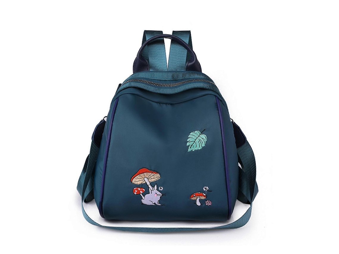 Mochila ligera e impermeable para mujer, mochila de viaje antirrobo, bolso de hombro azul.