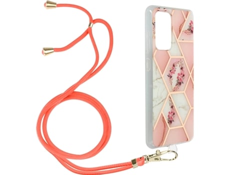 Funda Samsung Galaxy A72 AVIZAR Geométrico con Correa (Rosa)