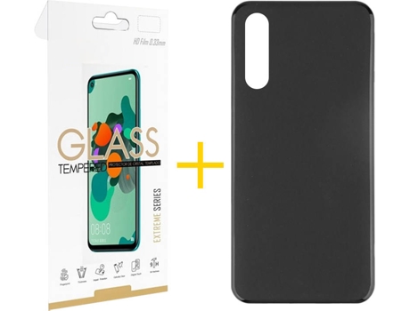 Carcasa + Protector de Pantalla Samsung A70 SKYHE Negro