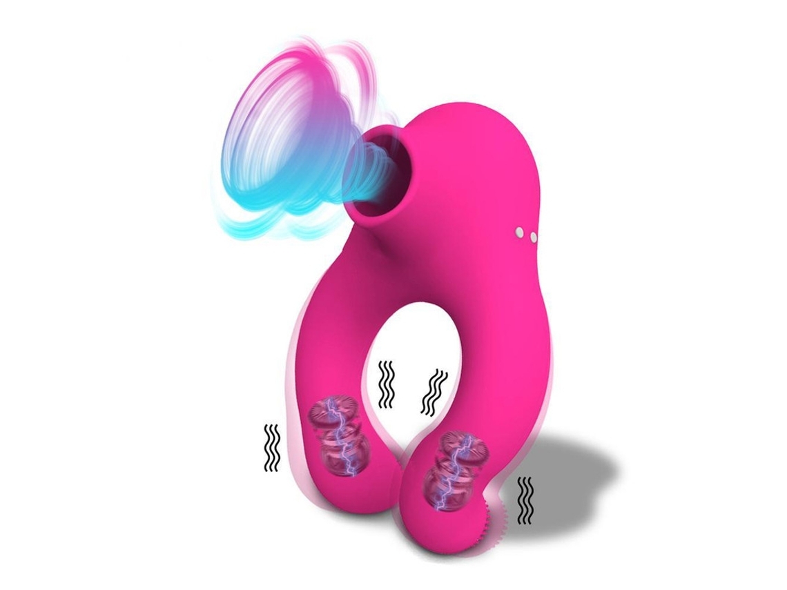 Anillo Vibrador De Succión Clitoriana Rojo Para Pene*