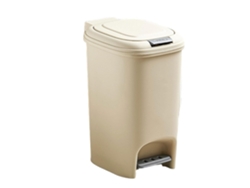 Cubo De Basura Moderno De Color Blanco Crema De 8l, 10l, 15l Con Doble Abertura Para Cocina Y
