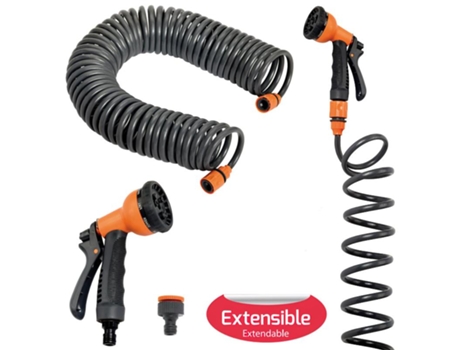 Manguera riego jardin autoenroscable con set riego 15 metros