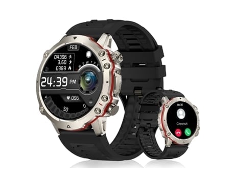 AUJEZON Fw09 Reloj inteligente con cuerpo de titanio de grado militar para hombre, plateado