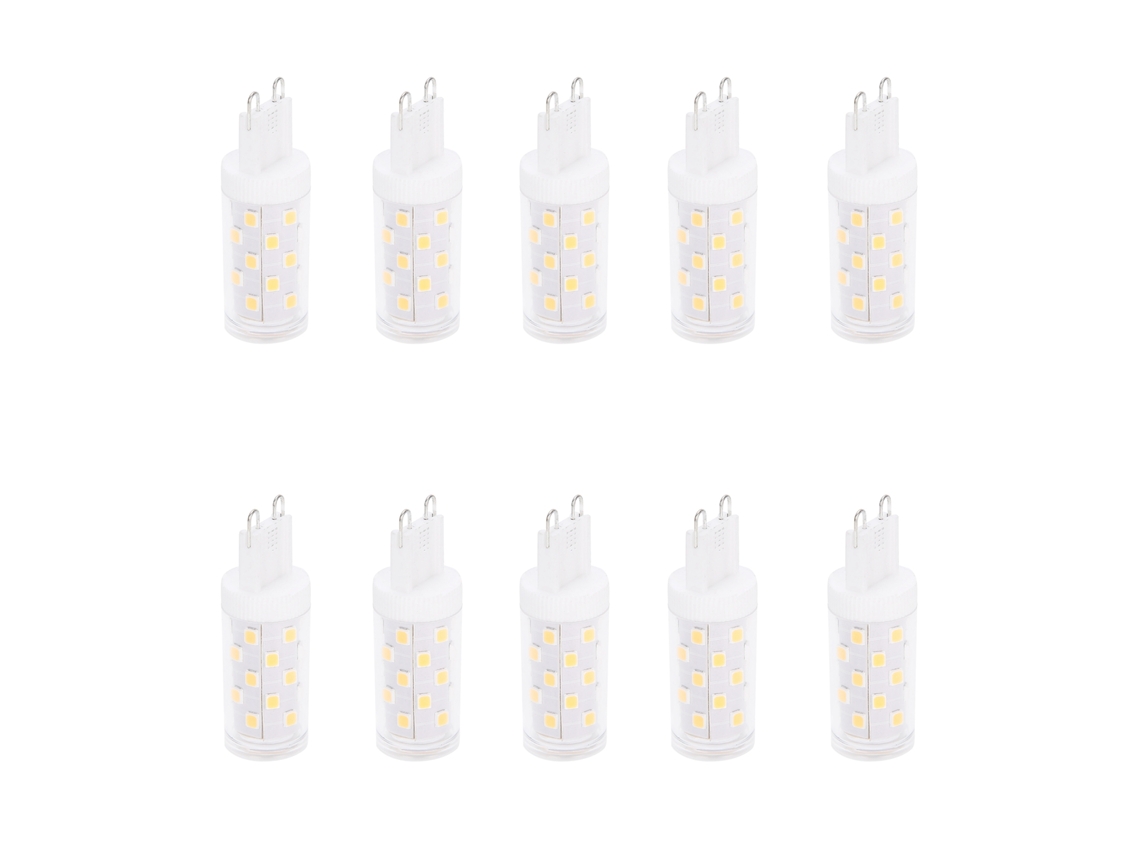 10 Bombillas Led Blancas De Bajo Consumo G9 De 4 W Y 33 Led Para Techo, Pared Y Mesa - 550 Lúmenes, 50000 Horas De Vida Útil.