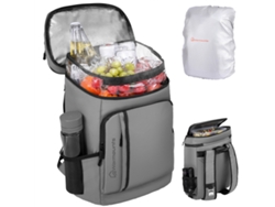 Warmounts Mochila Térmica Cinza 36 Latas Capa Isolante Macia À Prova Vazamentos 2 Compartimentos Camping Trilhas Piquenique Praia