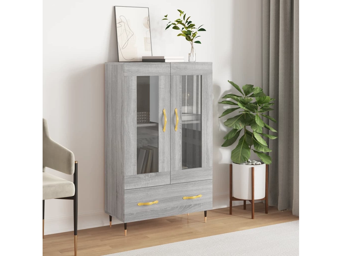 Lovely Home Armario Alto Derivados de Madera 69,5X31X115Cm Gris Sonoma
