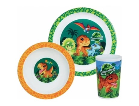 Set de comida para niños - plato, bol, vaso JEMINI Jurassic World
