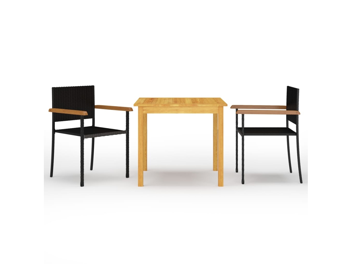 Juego de comedor de jardín de 3 piezas DKD Home Decor en negro
