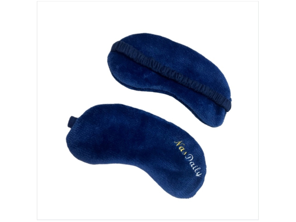 Antifaz de felpa de doble cara para siestas - Suave, transpirable y cálido para uso doméstico - Azul