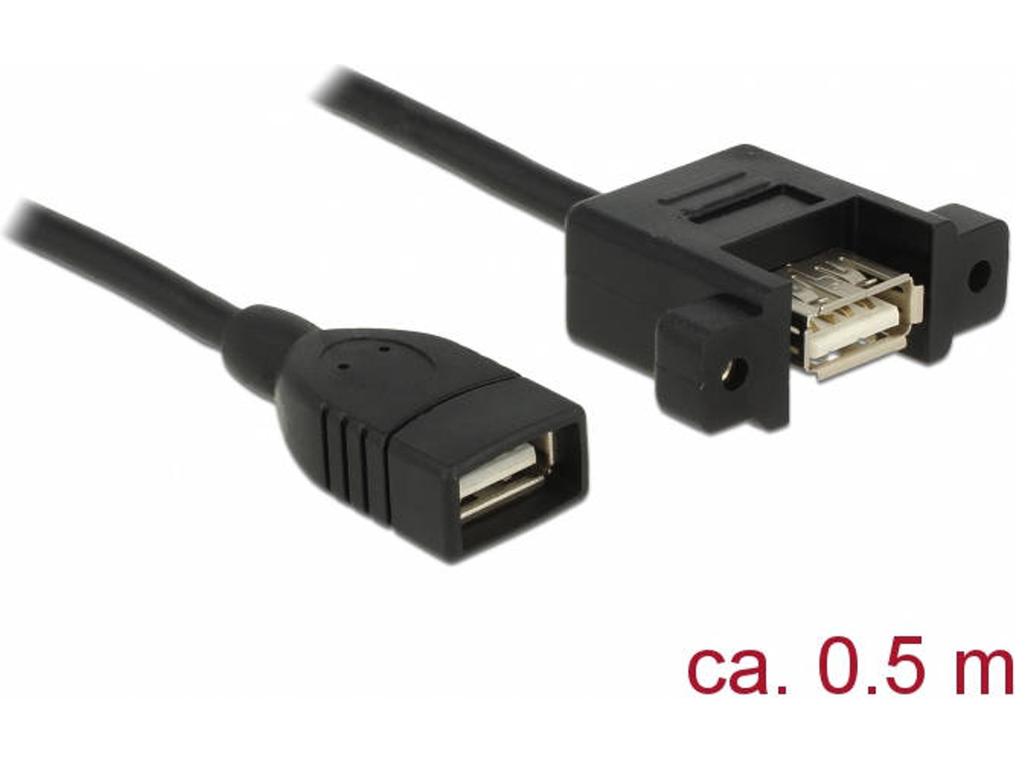 Cable USB DELOCK (USB - USB - 50 cm - Negro)