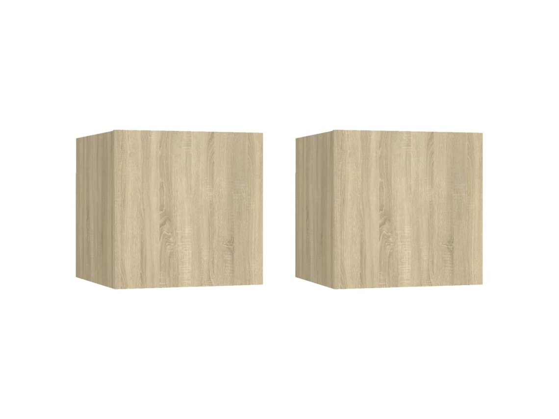 Mesitas de Noche LOVELY HOME Mesinha 2 Pcs 30,5X30X30 Cm Contrapl. Carv. Sonoma