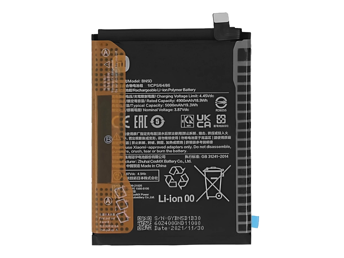Batería para Redmi Note 11 4g / Note 11s 4g Service Pack 5000mah Bn5d Negro Xiaomi