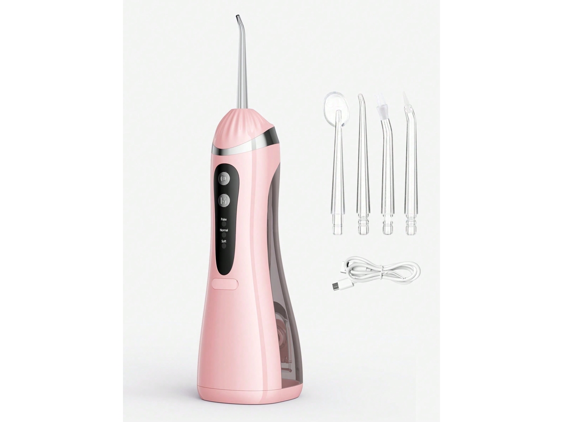 Equipo Limpieza Interdental Rosa Compacto, Tres Grados Presión, Apto Para Brackets Y Rutina Bucal Diaria.