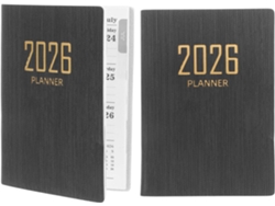 Juego De 2 Mini Agendas Negras A Rayas De 2026, Cuaderno Planificador Diario.