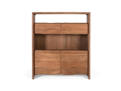 Aparador en madera maciza de acacia, diseño natural y cristal.